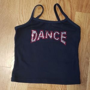 Super cute rhinestone embellished dance top